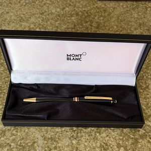 Montblanc Black and Gold Classic Ballpoint Pen in Presentation Box